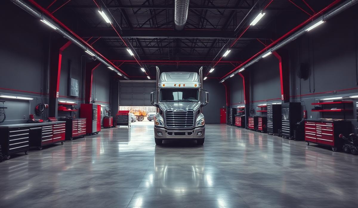 Interior of the Axon Truck Repair shop in Dallas