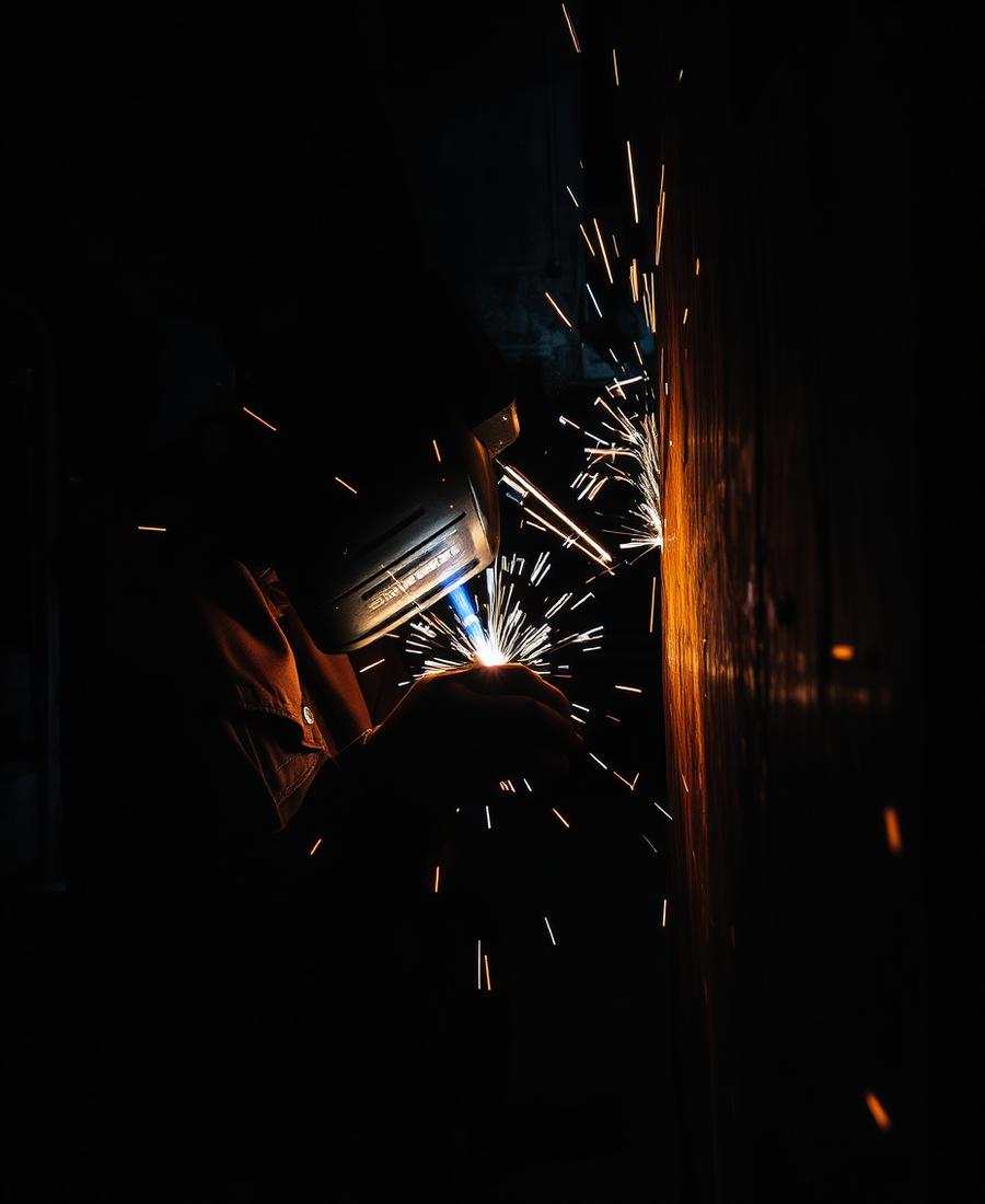 Welding repair on a truck trailer frame